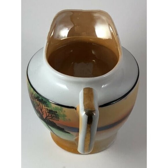 Noritake Lusterware Creamer Hand Painted Landscape Design - Picture 5 of 7